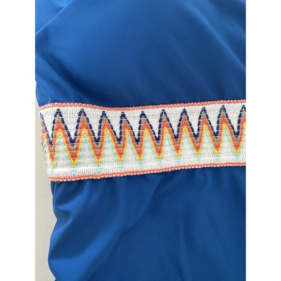 Womens Plus Size One Piece Swimsuit Ruffle Trim Tummy Control blue size 3X - Picture 13 of 16